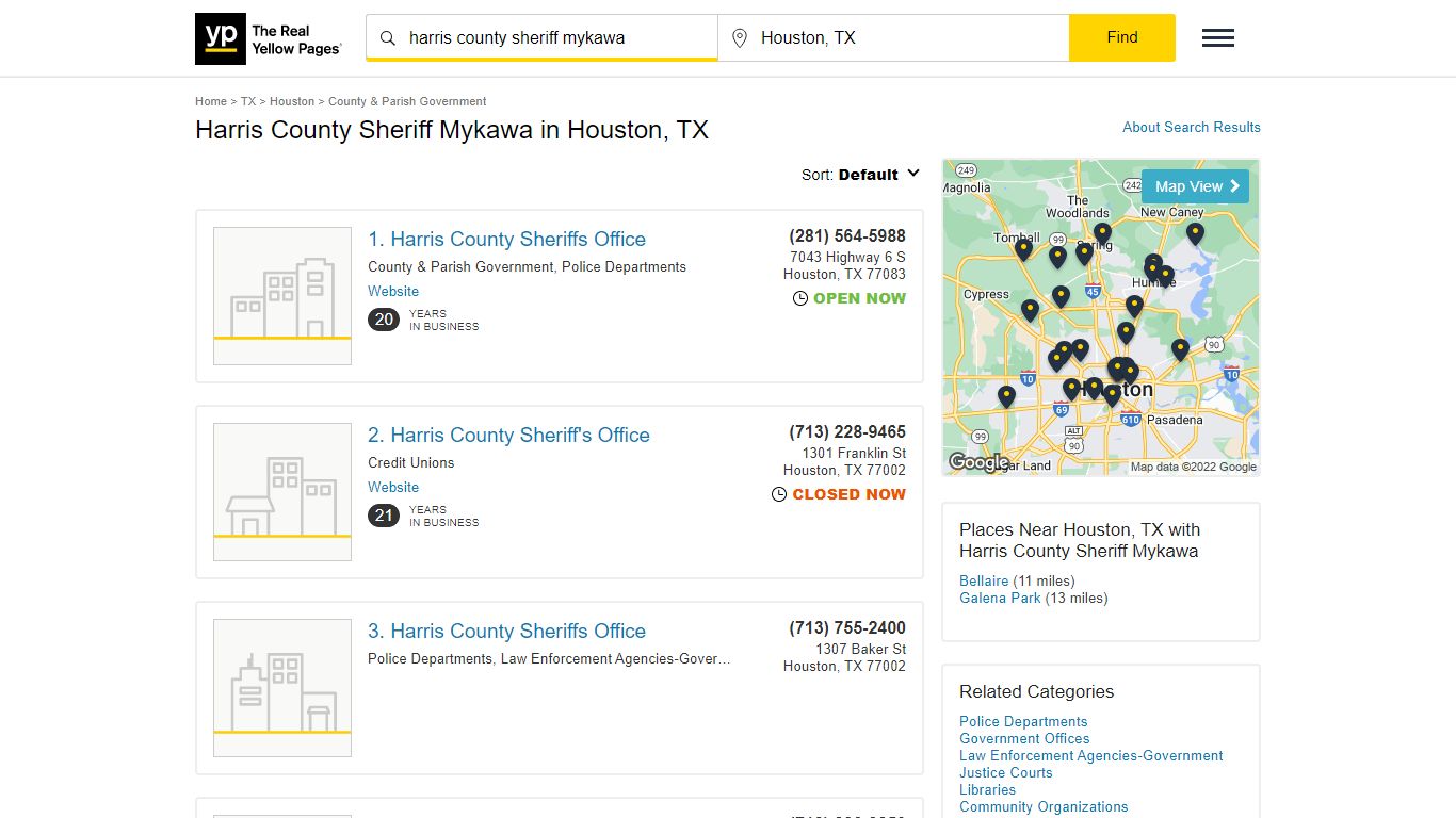 Harris County Sheriff Mykawa in Houston, TX - yellowpages.com